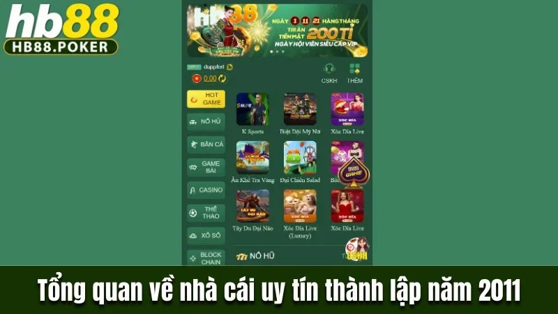 Những Cột Mốc Phát Triển Của Nhà Cái HB88 Khẳng Định Vị Thế 1 Tổng quan về nhà cái uy tín thành lập năm 2011