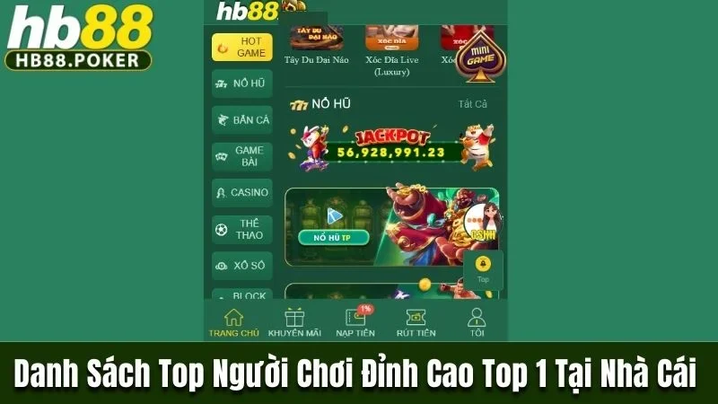 Top Người Chơi Đỉnh Cao Top 1 Tại Nhà Cái HB88